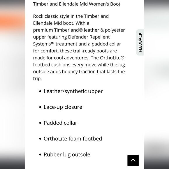 Timberland Ellendale Mid Lace-Up Boot- Medium Brown Full Grain - Picture 7 of 10